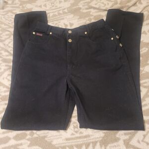 Lawman Western Women's Black Jeans with Gold-Tone Accents